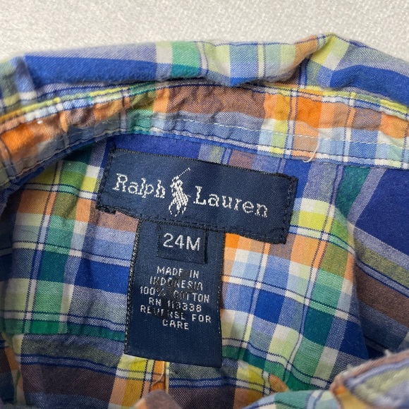 Ralph Lauren Long Sleeve Button Down Shirt Size 24 Months - Picture 4 of 4